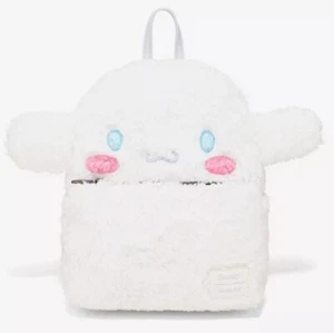 Loungefly Sanrio Cinnamoroll Fuzzy 3D Ears Mini Backpack Bag - New with Tags - Picture 1 of 4