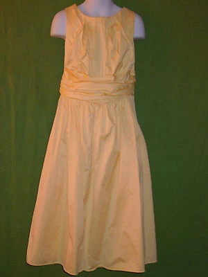 David's Bridal 连衣裙 S 码青少年伴娘婚礼无袖黄色衬里  — 第 1/4 张图片