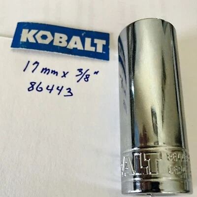 KOBALT  17 mm  x   3/8" DR  DEEP SOCKET  6 Point  #86443  Free USA  Shipping - Image 1 of 3
