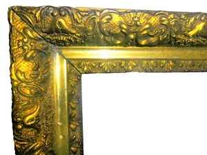 LARGE ANTIQUE ORNATE GOLD GILT GESSO VICTORIAN PICTURE FRAME 25 1/2"x 13" - Picture 1 of 11