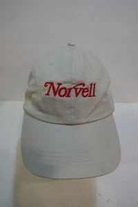 Vintage Norvell Solid Back - Strap Back Hat in Beige w Red Letterering - Picture 1 of 3