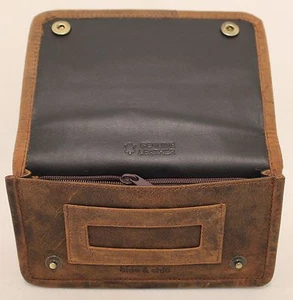 Quality Full Grain Vintage Leather Tobacco Pouch. Colour: BROWN. Style: 12045. - Picture 1 of 9
