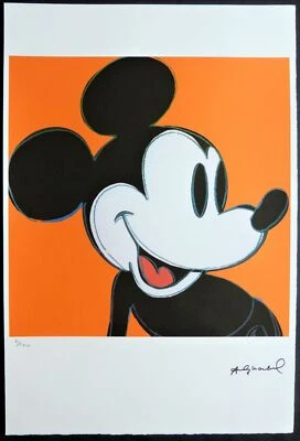 ANDY WARHOL  " Mickey Mouse  orange "  signierte Lithografie, limitiert 81/100 - Bild 1 von 4