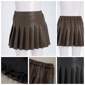 Kids Girls Short Dress Sport Skirt Flared Miniskirt School Fashion Family PU - Picture 1 of 31