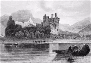 ESCOCIA: CASTILLO KILCHURN (Loch Awe - Campbell of Glen Orchy) - Grabado siglo XIX - Imagen 1 de 2