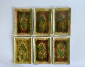 Six Sushi plates wood design signed - Picture 1 of 15