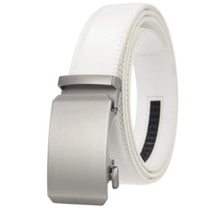 HJones Hot Sale Men's Leather Belt Automatic Buckle Belt Ratchet Strap Gift Belt - Picture 1 of 6