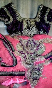 Hindu Ethnic Clothing Pink & Purple Sarees Valsat Surat Wedding NWT - Picture 1 of 8