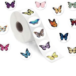 Self Adhesive Butterfly Stickers 1 Inch Label 1 Inch Sticker Roll  Gift Sealing