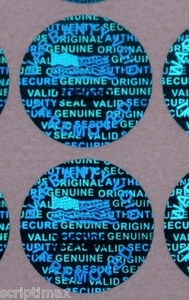 Blue-1000 serial # 0.50 inch 13mm TAMPER EVIDENT SECURITY VOID HOLOGRAM LABELS - Picture 1 of 10