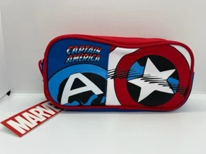 ASTUCCIO PORTA PENNE MARVEL CAPITAN AMERICA SCUOLA CANCELLERIA 2 CERNIERE BIMBO - Picture 1 of 4