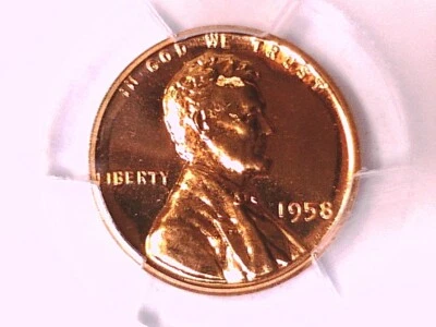 1958 Proof Lincoln Wheat Cent Penny PCGS PR 68 RD 42457761 - Image 1 of 3