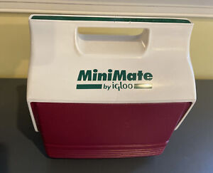Vintage Mini Mate Cooler Igloo Burgandy Green Retro Rare 90s Color 6-Pack Lunch