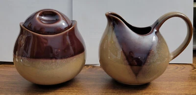 Crema y azucarero marrón Sango Nova con tapa cerámica artística retro funky MCM usada en excelente estado Foto 1 de 4