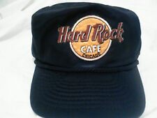 Hard Rock Cafe Chicago Black Satin Look Hat Nylon Nissin Cap Vintage 80's/90's
