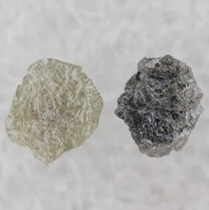 Natürlicher grober loser Diamant 2 Diamanten Paar ungeschliffen roh weiß grau afrikanische Diamanten - Bild 1 von 5