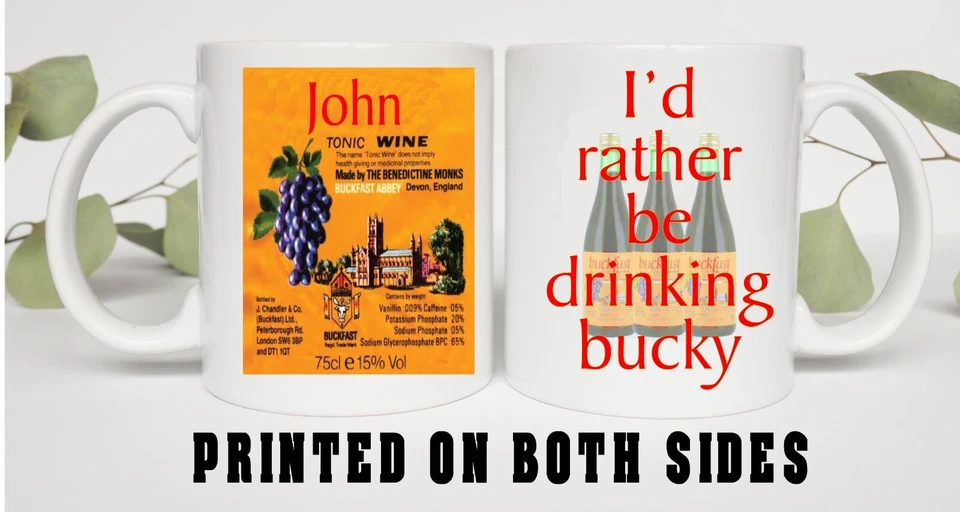 PERSONALISED BUCKFAST  MUG, birthday present-gift-christmas - Image 1 of 1