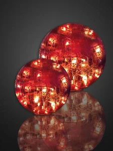 LED Glaskugel rot Deko Rissoptik 32 LED´s Outdoor IP44 Beleuchtung Garten Party - Bild 1 von 9