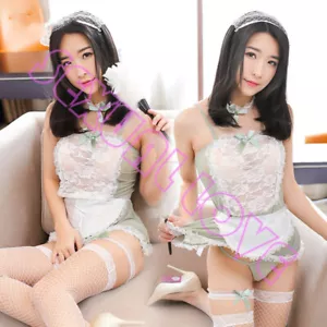 Vestito Completo Costume Maid Serva Cameriera Sedere Aperto Sexy Lingerie Velato - Foto 1 di 4