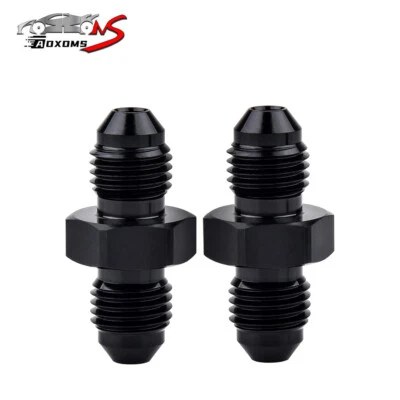 2Pcs 4AN to 4AN Male Flare Coupler Union Straight Fuel Hose Adapter Fitting - Image 1 of 4