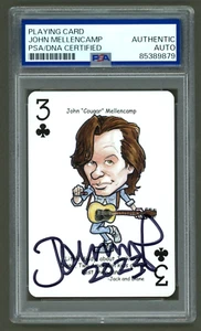 John "Cougar" Mellencamp Signed Rock n Roll Hero Tribute Playing Card (PSA) - Picture 1 of 2