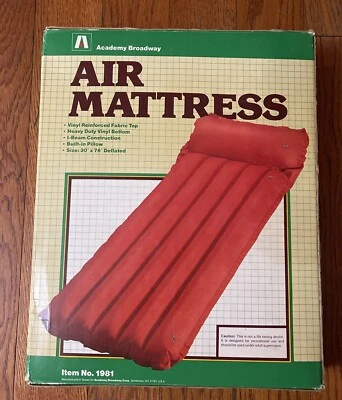 NEW NOS VTG Academy Broadway Heavy Duty Vinyl Air Mattress 30” x 76” No. 1981 - Image 1 of 4