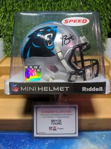 Bryce Young Rookie Fanatics Autograph Mini Speed Helmet Carolina Panthers - Picture 1 of 2