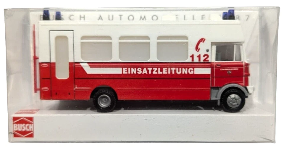 1:87 Scale Busch 40727 Mercedes Benz LP809 - FEUERWEHR EINSATZLEITUNG - MIB - Image 1 of 1