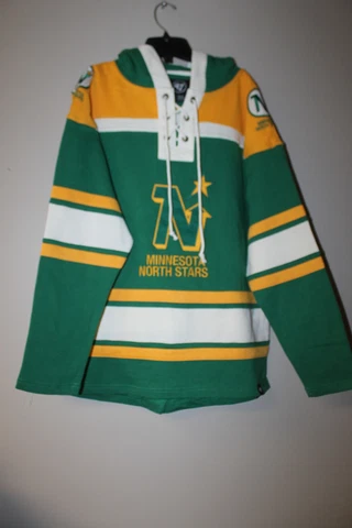 New NHL Minnesota North Stars old time jersey style cotton hoodie men's XXL Cover