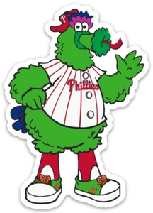 Philadelphia Phillies Phillie Phanatic Cartoon Type Mascot Die-Cut STICKER - Picture 1 of 1