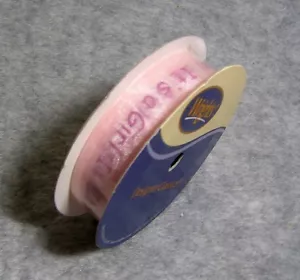 Wrights 7/8" Pink Sheer Ribbon "It's a Girl" Print - 10 Yards (9.1m) 100% Nylon - Picture 1 of 5