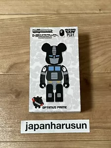MEDICOM TOY BE@RBRICK TRANSFORMERS OPTIMUS PRIME BAPE BLACK Action Figure H145mm - Picture 1 of 12