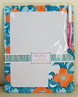 Lilly Pulitzer Write On Dry Erase Memo Board + Pen - Do the Wave - NIP - Image 1 of 3