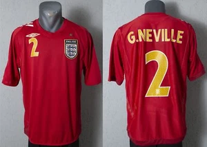 England Gary Neville Jersey World Cup 2006 Away Football Soccer Shirt Men Size L - Picture 1 of 10