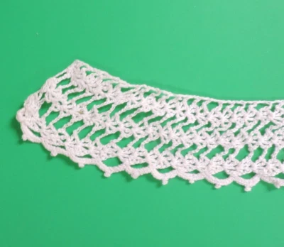 1930s Hand Crochet Depression Era Edge/Trim/Lace White 2" x 50" - Image 1 of 4