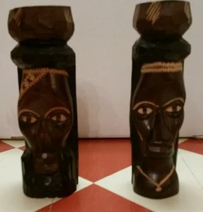 Handgeschnitzte jamaikanische Holz Totems Tiki Island Kunst Jamaika Gesicht Kopf Totempfahl!!! - Bild 1 von 5