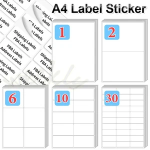 10000 8.5 x 11 Shipping Labels 1UP 2UP 6UP 10UP 30UP Per Sheet Self Adhesive US - Picture 1 of 17