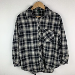 Wild Fable Flanellhemd Knopfleiste schwarz weiß Damen Medium - Bild 1 von 3