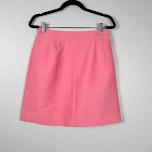 Gonna donna J Crew linea A misto lana seta rosa taglia 6 nuova con etichetta - Foto 1 di 6