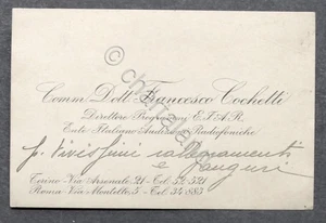 Biglietto da visita direttore programmi E.I.A.R. Francesco Cochetti - anni '30 - Foto 1 di 1