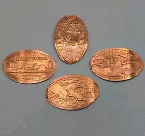 Juego de 4 centavos de cobre prensados alargados FESTIVAL BAY MALL Orlando, FL RETIRADO - Imagen 1 de 2