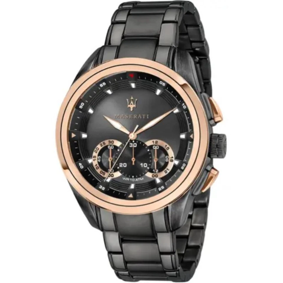 Maserati Orologio Uomo Cronografo Traguardo acciaio PVD Nero e Bronzo 45 mm