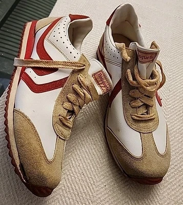 Vintage 70's Women's Bouquets Tennis Shoes Sneakers ~ Red & White ~ Size 9 - Image 1 of 4