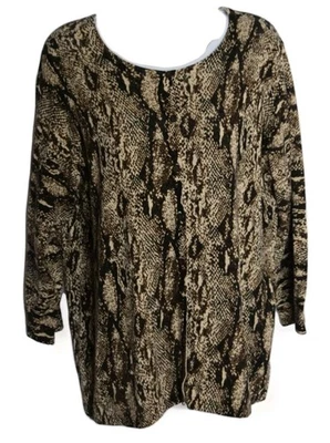 Suéter feminino Sag Harbor Savvy Safari com botões novo com etiquetas tamanho 1X - Imagem 1 de 3