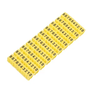 100 Pezzi Etichette per Filo, 0-9 Etichette per Cavi Digitali Tipo M-3, Giallo - Foto 1 di 6