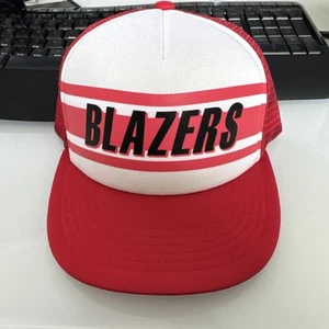 Vintage Blazer Hat - Portland Trailblazers Red & White Snapback Trucker - Picture 1 of 2