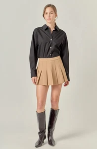 Camisa English Factory Cuello Grande Negra Mediana Corazón Botones Nueva Con Etiquetas - Imagen 1 de 5