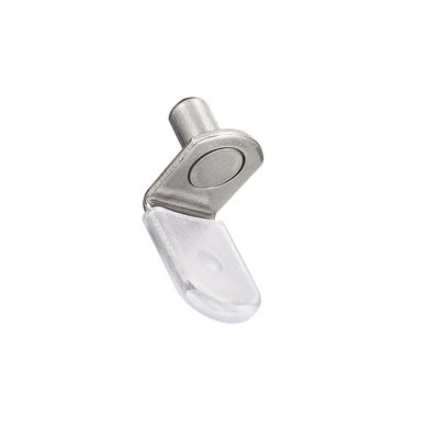 6mm L-Shaped Shelf Support Pegs Silver Shelf Pin with Rubber Sleeve - Image 1 of 4