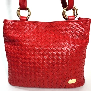 Bolso Bandolera De Colección Etienne Aigner Cuero Tejido Rojo Convertible 2 Correas - Imagen 1 de 17