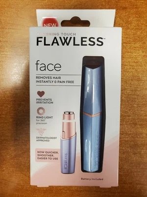 Finishing Touch Flawless Face Painless Hair Remover Blue (1074) W5C - Image 1 of 4